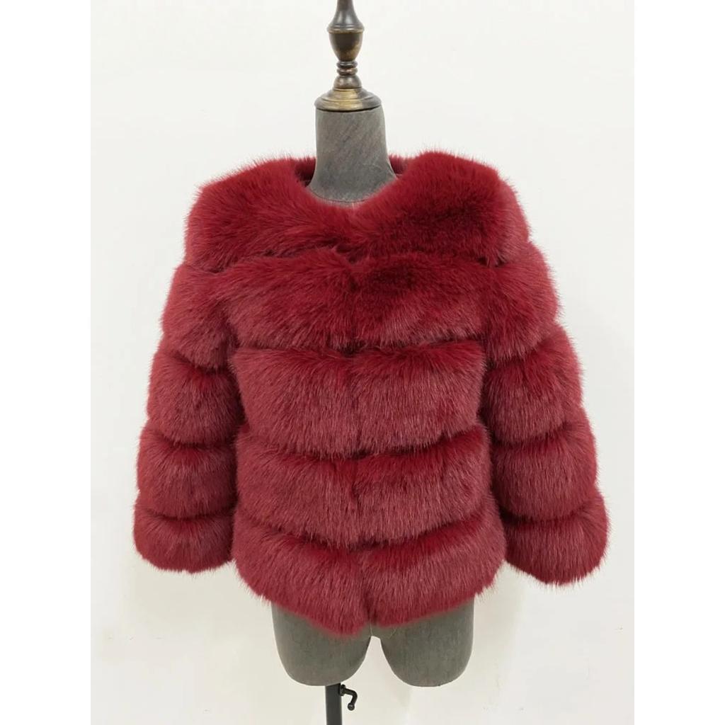 VAYLA Mink Coat Winter Black White Faux Fur Coat Woman Elegant Fluffy Faux Fur Jacket Top Short Fur Coats Woman Clothing