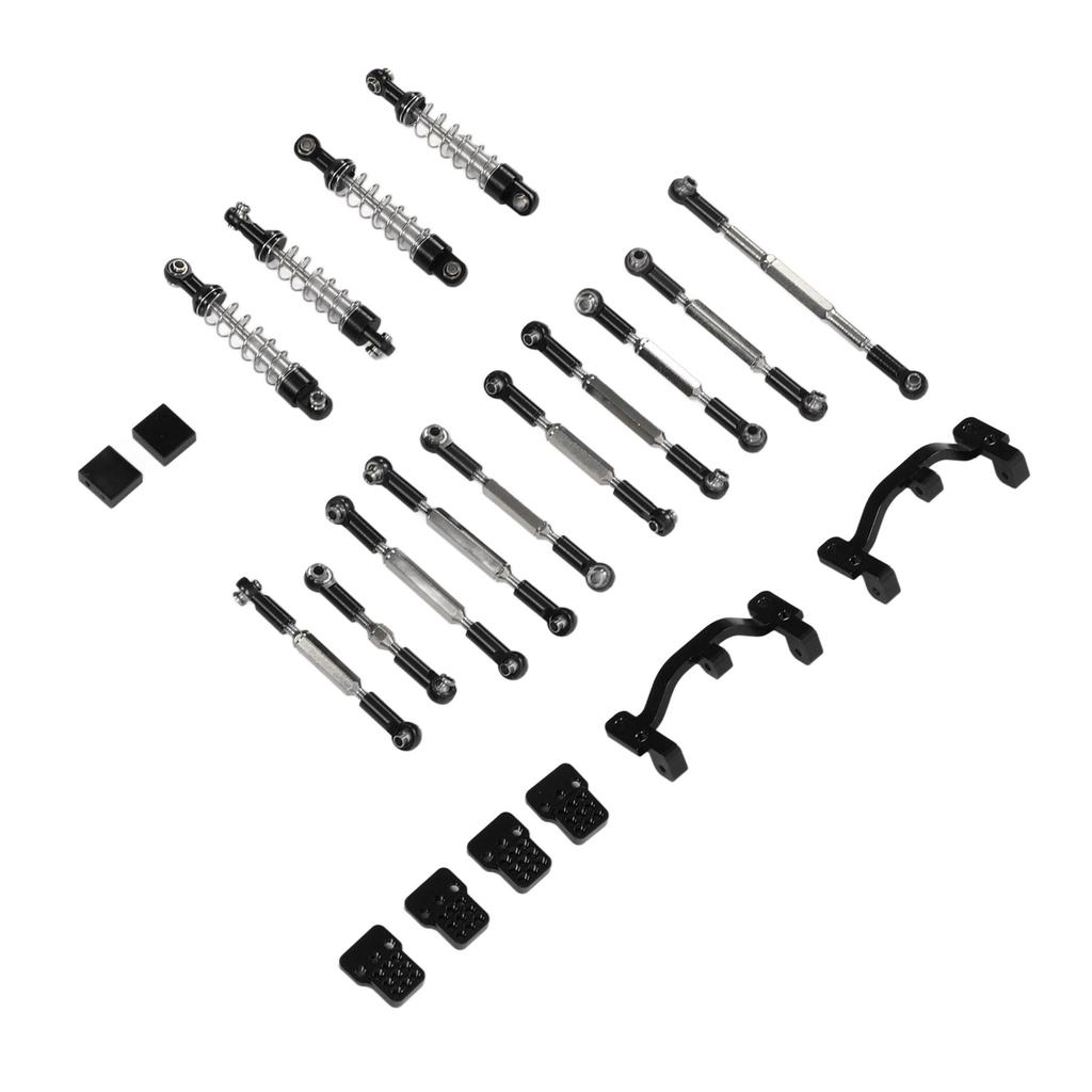 RC Car Upgrade Spare Kit Aluminum Alloy Shocks Absorber RC Car Pull Rod Kit for WPL C24 C14 C14K C24K RC Car Black