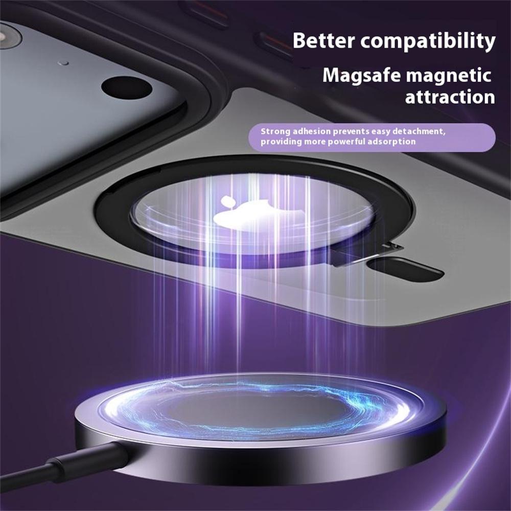 For iPhone 17 Pro Max Case TPU+Acrylic Hidden Magnetic Kickstand Phone Cover