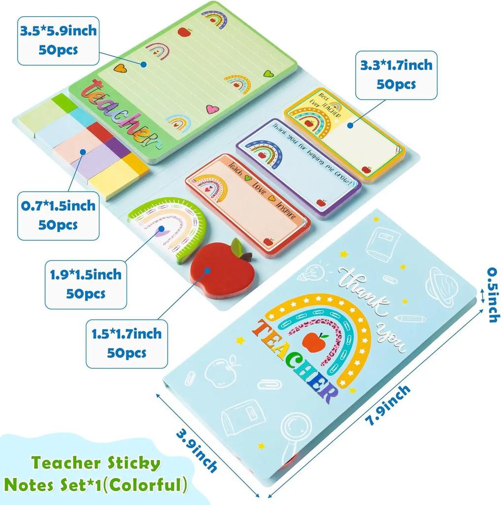 Teachers' Day Theme Sticky Note Combination This Multi-piece Set of Cute School Themed Handbill Stickers Cartoon Sticky Notes