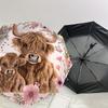 1PC Highland Cow Floral Umbrella-8-Rib Reinforced, Automatic Open, Lightweight & Durable, Cute Fashion Accessory for Outdoor-P47
