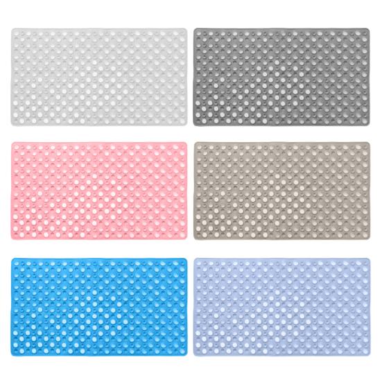 Bath Tub Mat Suction Cup Bath Shower Mat Non-Slip Bathtub Rug with Drain Holes Machine Washable Mat for Bathroom Floor Tub