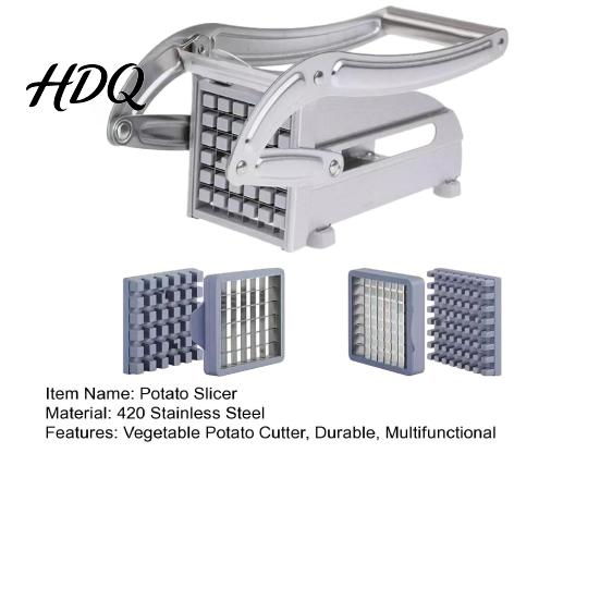 Manual Potato Slicer Slicer with Stable Base And Ergonomic Lever Handle Heavy-Duty Replaceable Quick Cutter Blades French Fry for Thick or