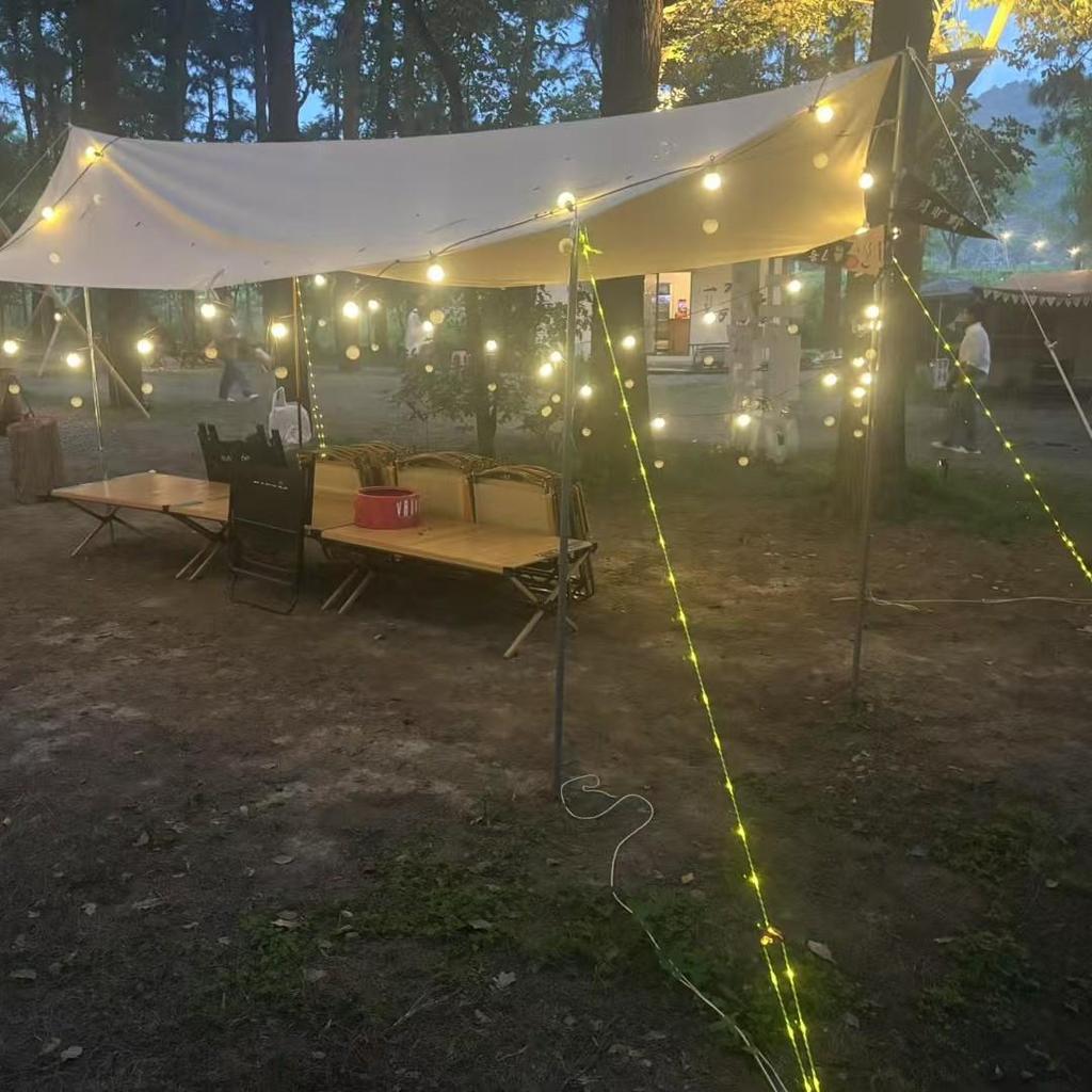 Waterproof LED String Lights: Luminous Wind Rope with Anti-Trip Feature for Lawn Decoration, Tent Camping, & Flashing Effects