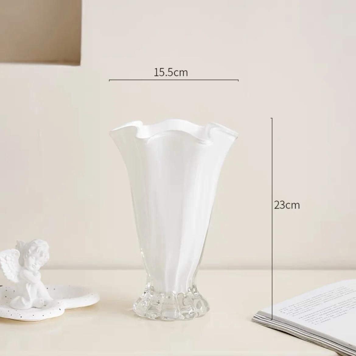 

Stained Glass Vase Open Pleated Flower Vase Floral Arrangement Accessories Hydroponics Terrarium Room Decoration Accessories