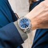 BUREI Men's Analog Watch Popular Brand Gentleman Waterproof Quartz Business Fashion Simple Silver Blue Luminous Watch Birthday Gift