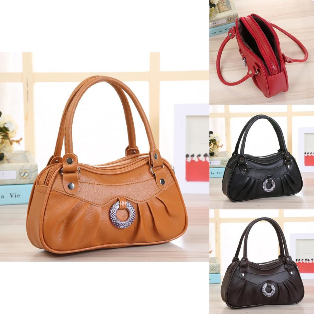 Elegant Pure Color Handbag For Women With Soft Pu Leather And Classic Design