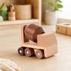 Solid Wood Construction Vehicle Toy Developmental Wooden with Storage Bag