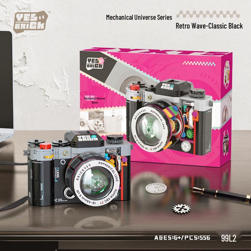Vintage SLR Camera Model Compatible with LEGO Bricks – Educational Assembly Toy