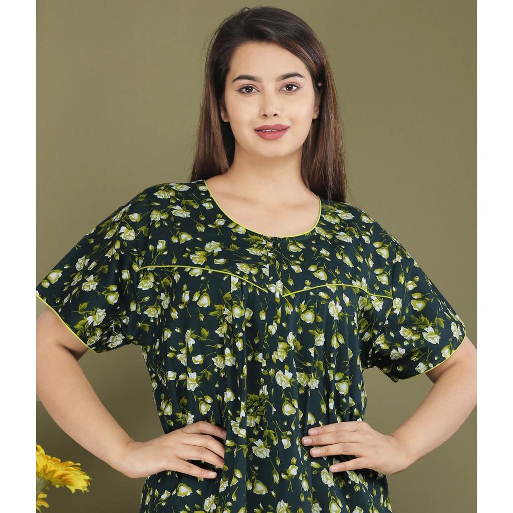 Floral Printed Beautiful Women Sleepwear Nighty Indian Nightwear Maxi Gown Dress