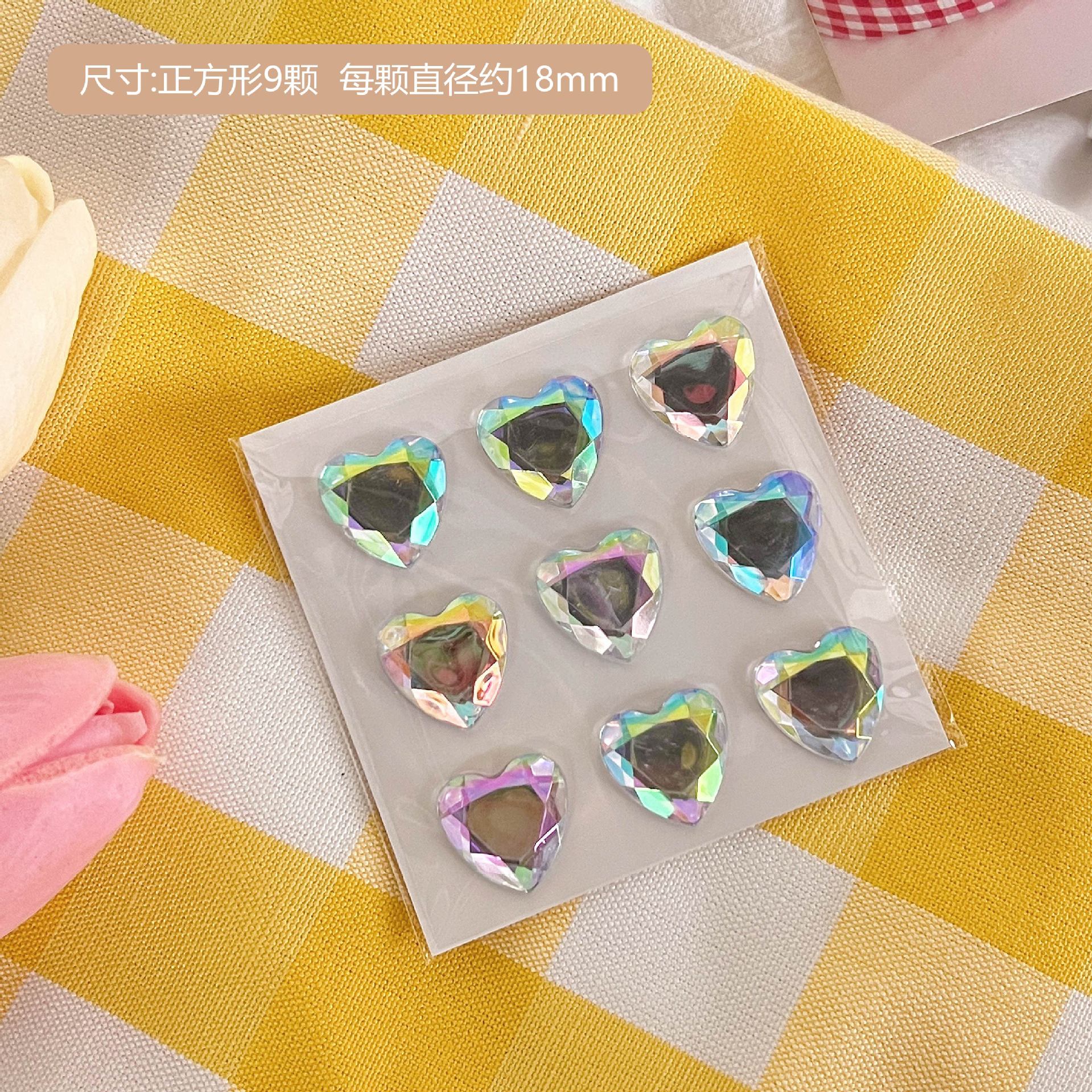 

Cute Sticker Kawaii Heart Style Sticker 3D Stereoscopic Crystal Colorful Sticker for DIY Decorative Scrapbook Student