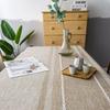 Japanese tablecloth grey tassel  wind dustproof tablecloth rectangular household cotton linen table mat