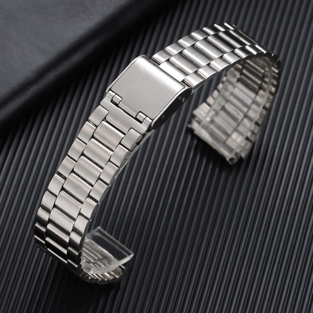 

Надтонкий Ремінець для Годинника Сталевий Ремінець для CASIO 18мм для F91W F84 F105 F108 A158 A168 AE1200/1300 B650 AQ230 Чоловічий Металевий Ремінець срібний