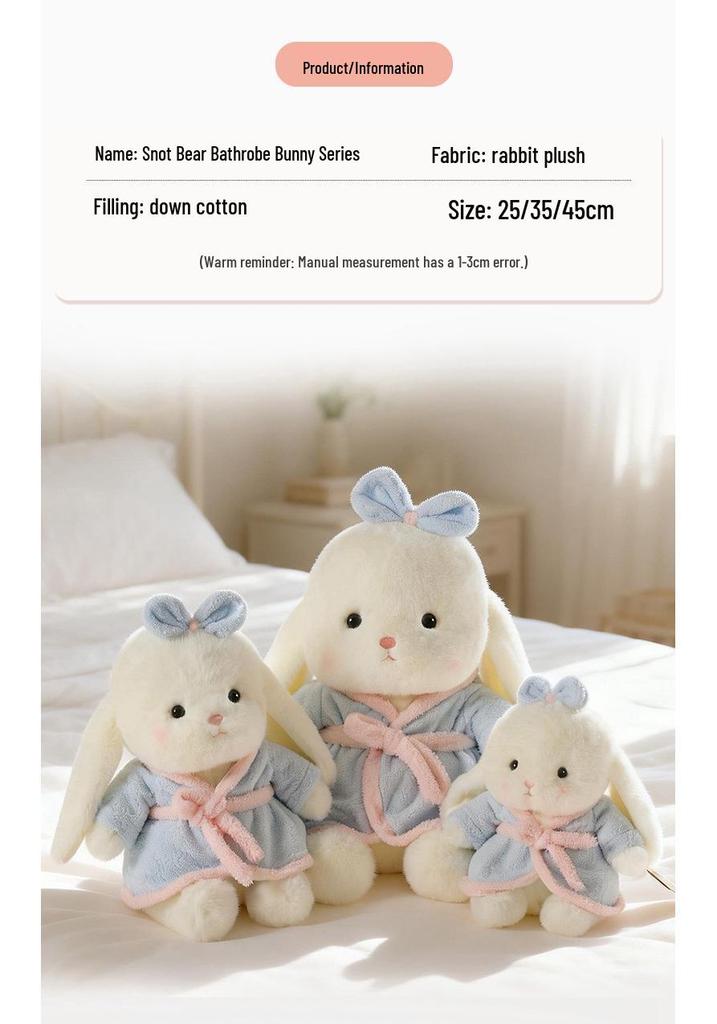 Lop-Eared Bunny Plush Toy Bathrobe Series: Cute Sleep Hug Doll for Girls