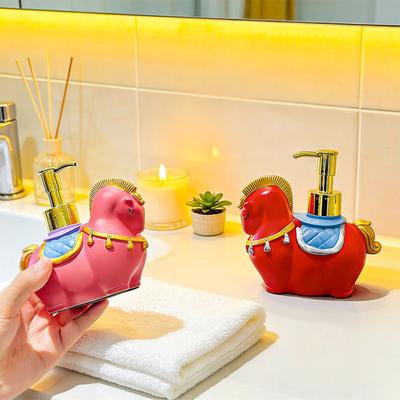 Soap Dispenser Horse Design Lotion Shower with Golden Pump Gel Bottle Hand Soap Head Bathroom Accessory