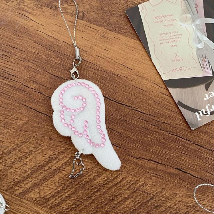 Unique Charm Themed Key Chain Backpack Ornament Artistic Wing Shape Phone Chain Elegant Decoration