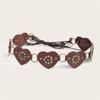 Retro Wide Heart Link Belt Fashion Accessory Waist Cincher Band For Jeans Dresses In Multiple Color