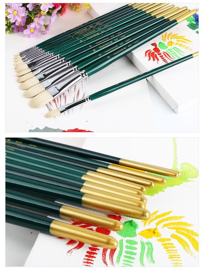 Koreanischer Hwahong 808 Serie Borstenpinsel für Öl-, Wasserfarben-, Gouache- und Acrylmalerei