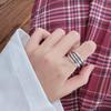 925 Sterling Silver Retro Multi-Layer Wrap Women's Open Ring - Cold Style Fashionable Index Finger Accessory