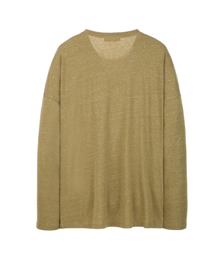 IL CORSO Slub Long Sleeve T-Shirt Khaki