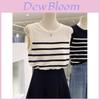 Ice Silk Knit Vest For Women Summer Lightweight Sleeveless Casual Top With Stripes
