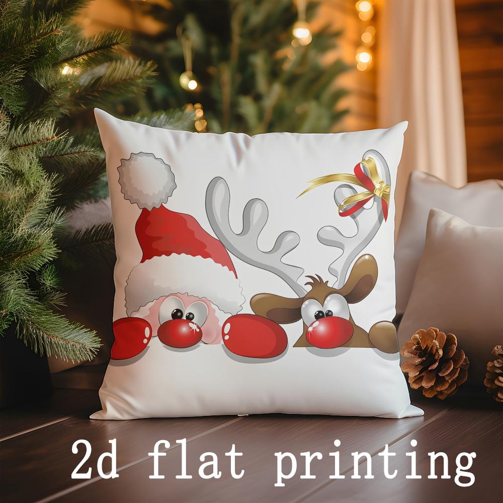 Home Decor Christmas Themed Decorative Pillow Covers Pattern Cushion Cover Suitable for Sofa Bedroom Car Pillow Cover