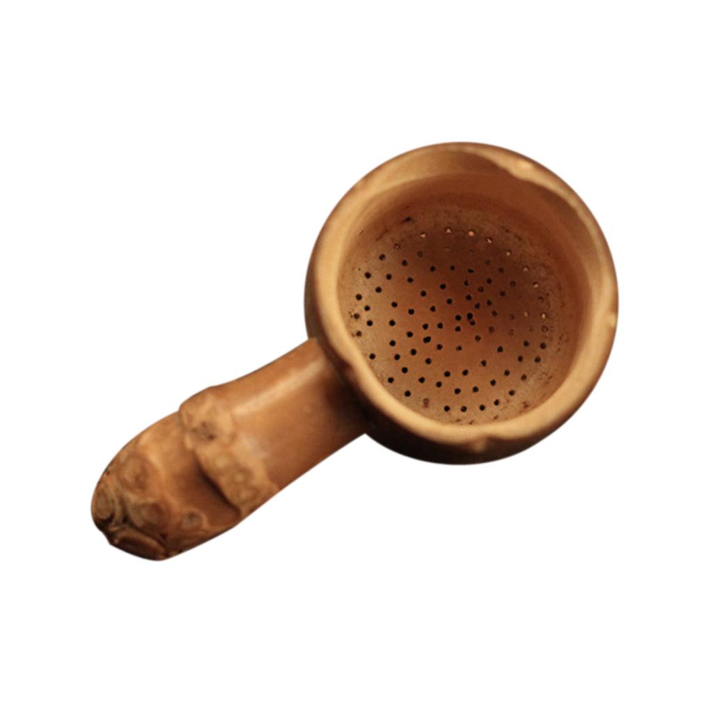 Bamboo Tea Infuser Strainer Mesh Filter Spoon Spice Cup