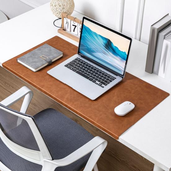 Großes Schreibtischunterlage aus Kunstleder, Wasserdichte Erweiterte Gaming-Mauspad Schreibtischschutz, Rutschfeste Tastatur-Mauspad Schreibunterlage für Büro Zuhause