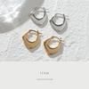 [mico.lor] Stainless Earrings (244) Hoop Set of 2 Ladies Woman Surgical Stainless Steel 316L Compatible with Metal Allergies Gold Golden