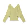 Spring 2026 Women's Fashion: European & American Style V-Neck Long Sleeve Knitwear, Solid Color, Simple Design.