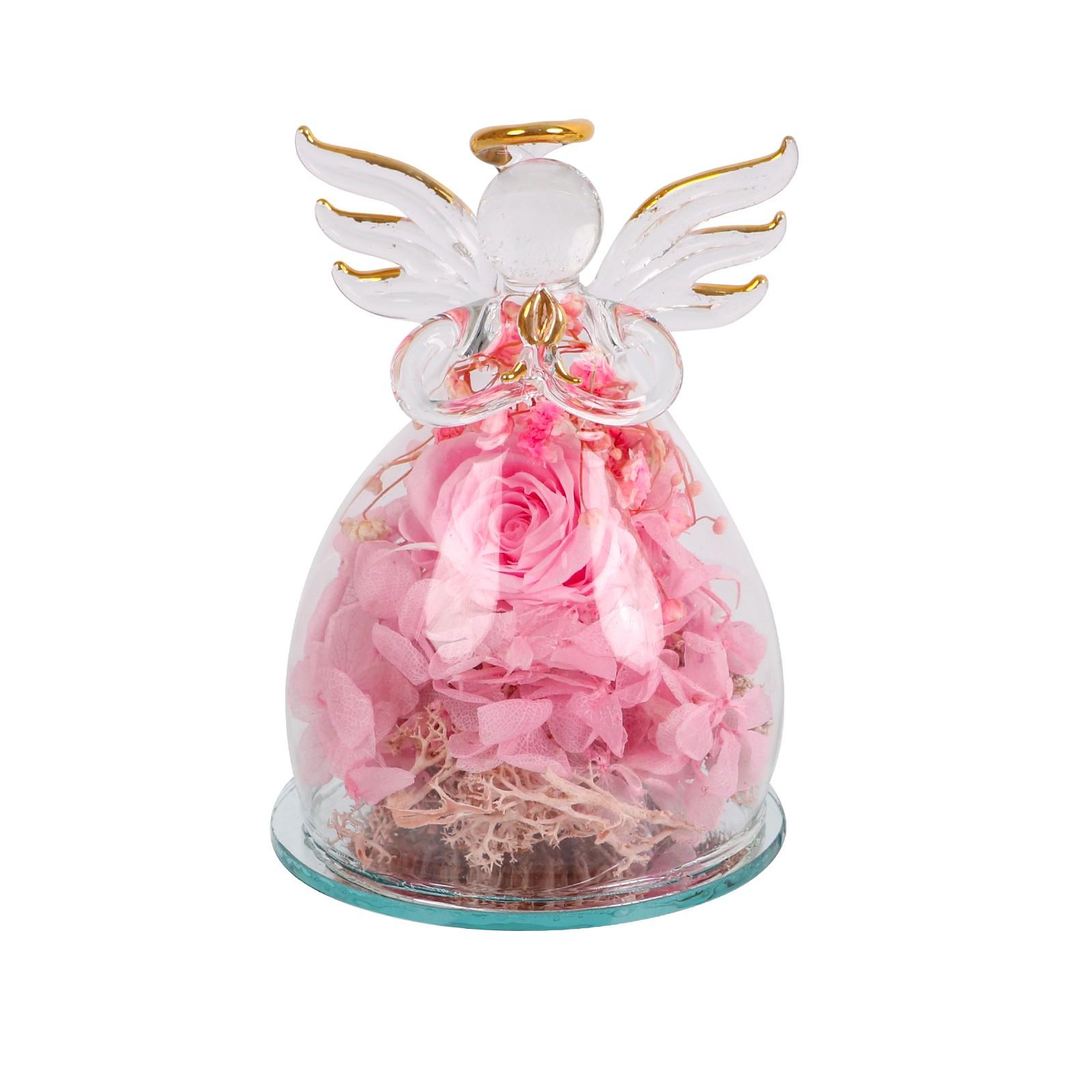 

Цветы на День матери Подарки для мамы,Сохраненные цветы Стеклянные фигурки ангелов с сохраненной красной розой,Подарки на годовщину дня рождения для женщин,жен One Size