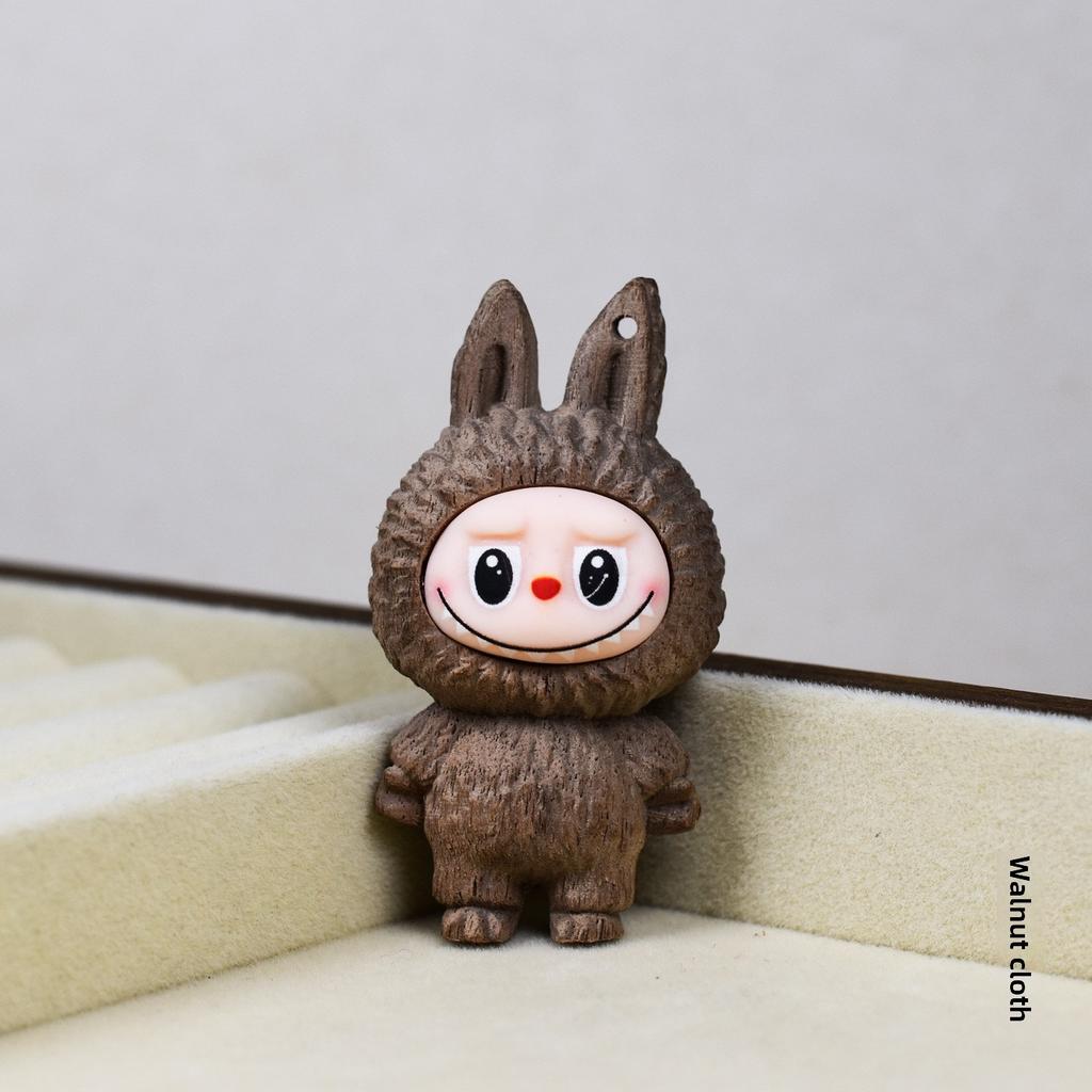 Řezba z masivního dřeva Kreslená Roztomilá Elfí Figurka Panenka Stolní Rukojeť Řemeslná Ozdoba