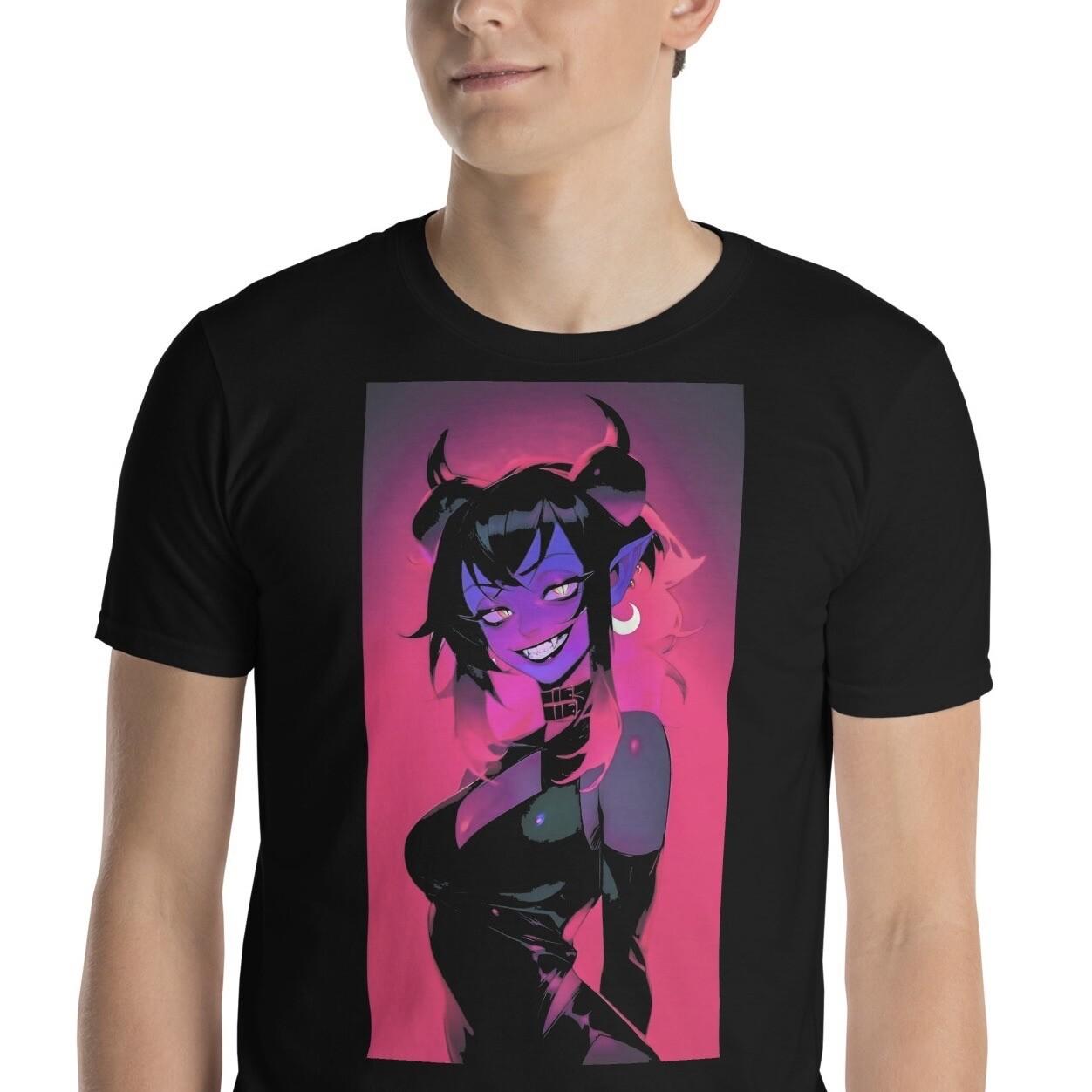 Anime Devil Girl Horror Cyber Punk Goth Short-Sleeve Unisex T-Shirt Mens Womens Tees Top S