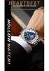 BINBOND Men's Luminous Trendy Tourbillon Watch with Steel Band, Three Dials & Six Hands 