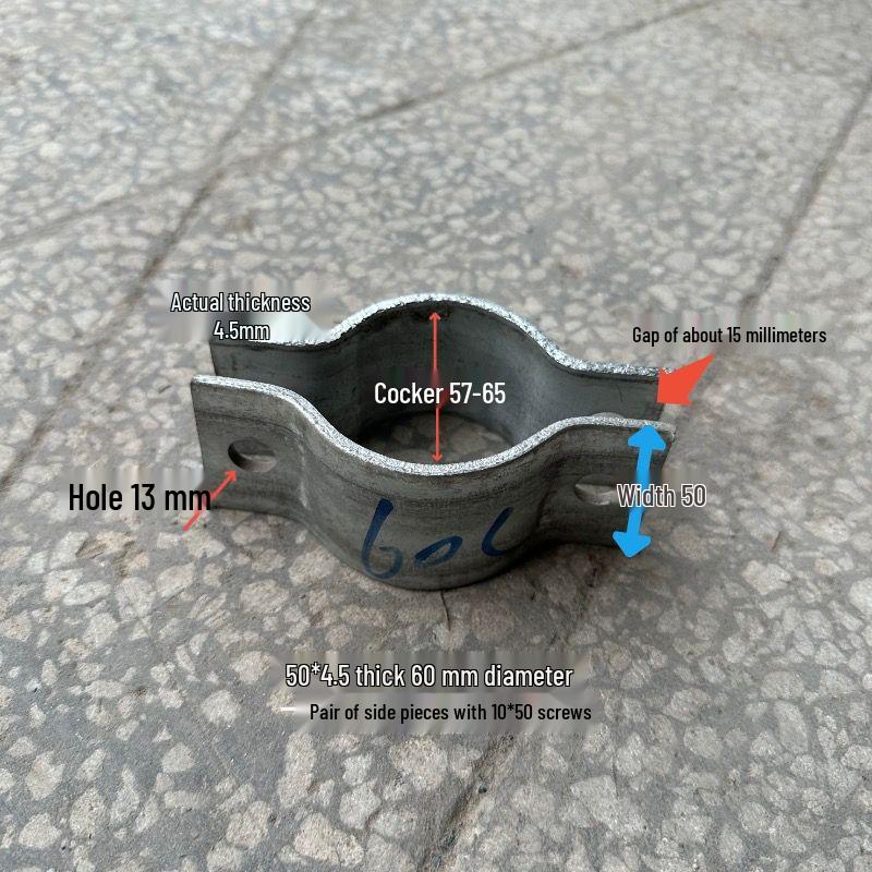 Abrazadera de Mástil y Cable de Viento Semicircular de Servicio Pesado para Postes de Cemento