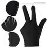 Unisex Snooker Billiard Cue Glove Pool Left Hand Open Three Finger Gloves(black)