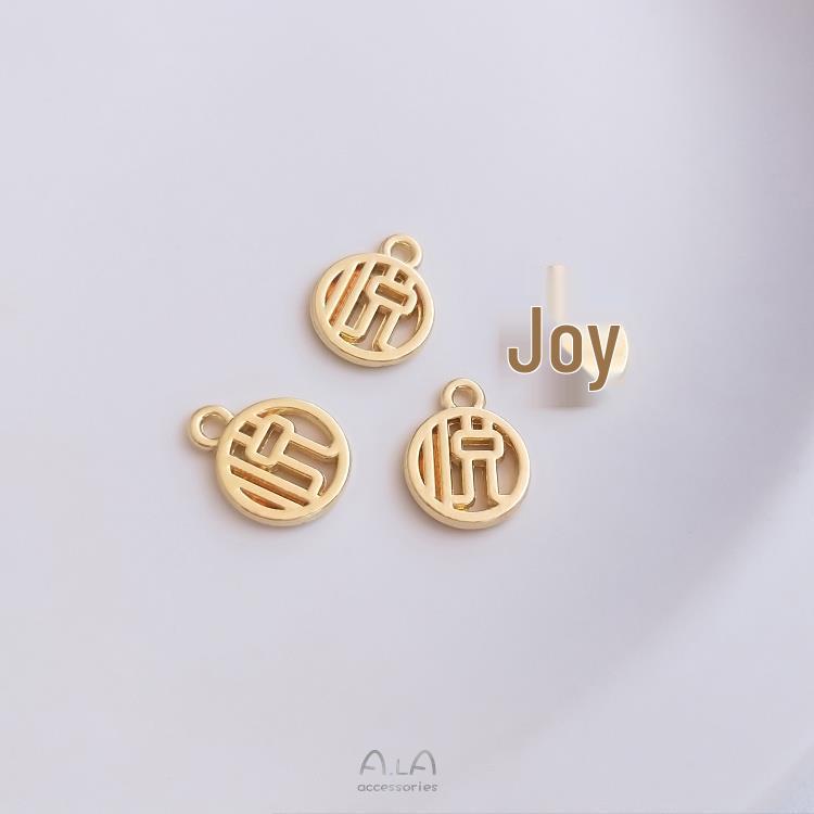 14K Gold Plated Ruyi Fu Character Pendant Bracelet - Auspicious Charm Jewelry