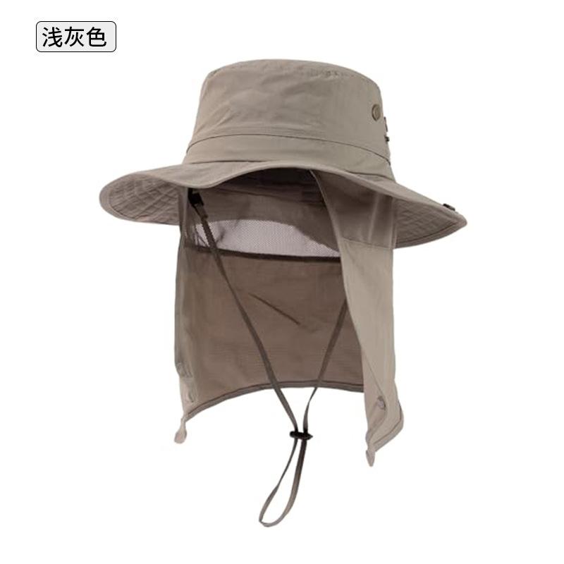 Fishing Sun Protection Hat Men's Summer UV Protection Neck Protection Outdoor Mountaineering Big Brim Sun Hat Big Head Fisherman Sun Hat