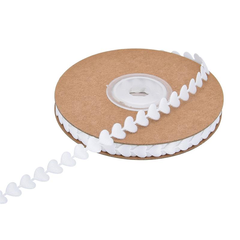 8mm/5m Roll Classic Wave Love Ribbon Bouquet Strap, Bouquet Decorative Ribbon Peach Heart Ribbon Small Roll Set