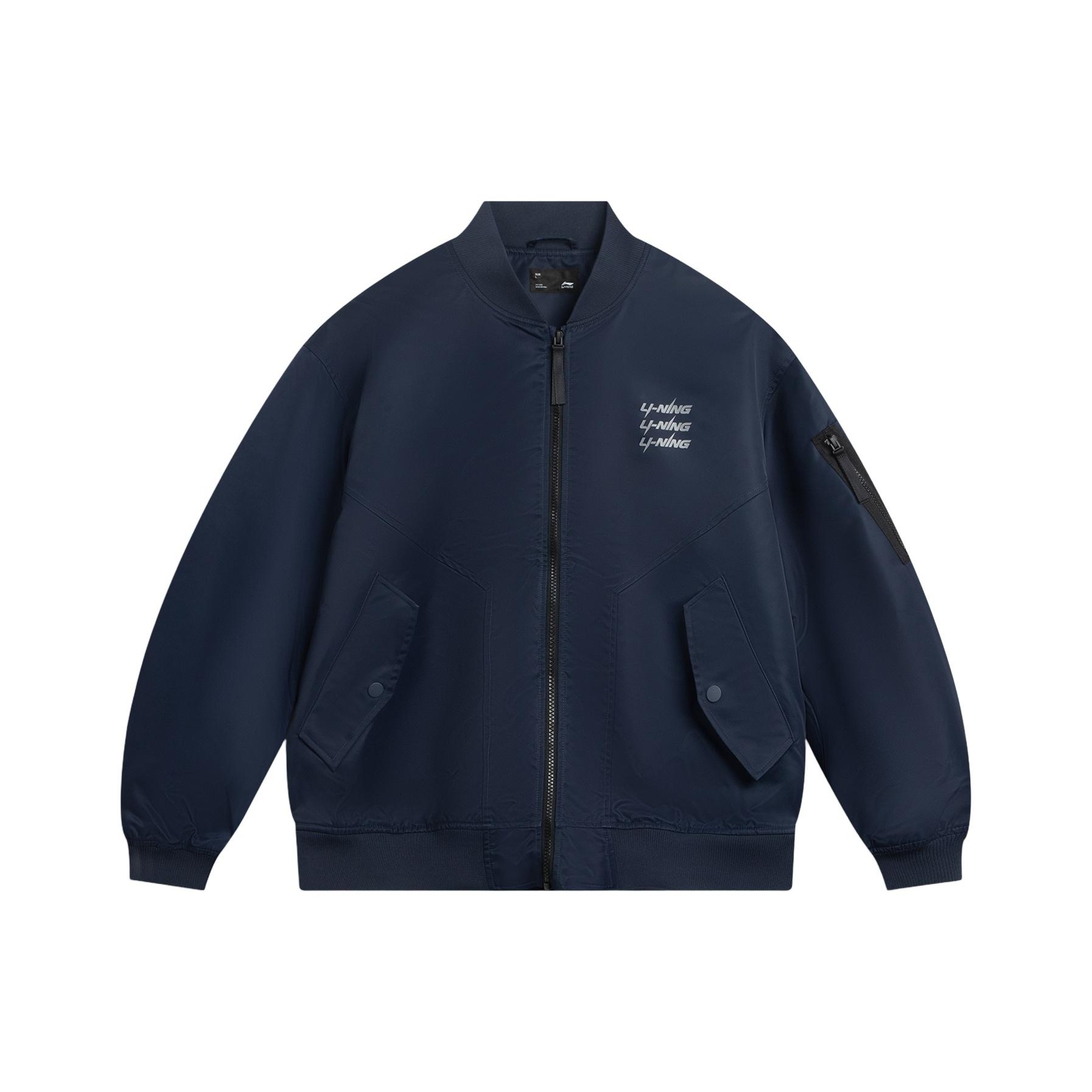 

Li-Ning Куртка мужская свободного кроя с бейсбольным воротником, модным логотипом AJDV325-3