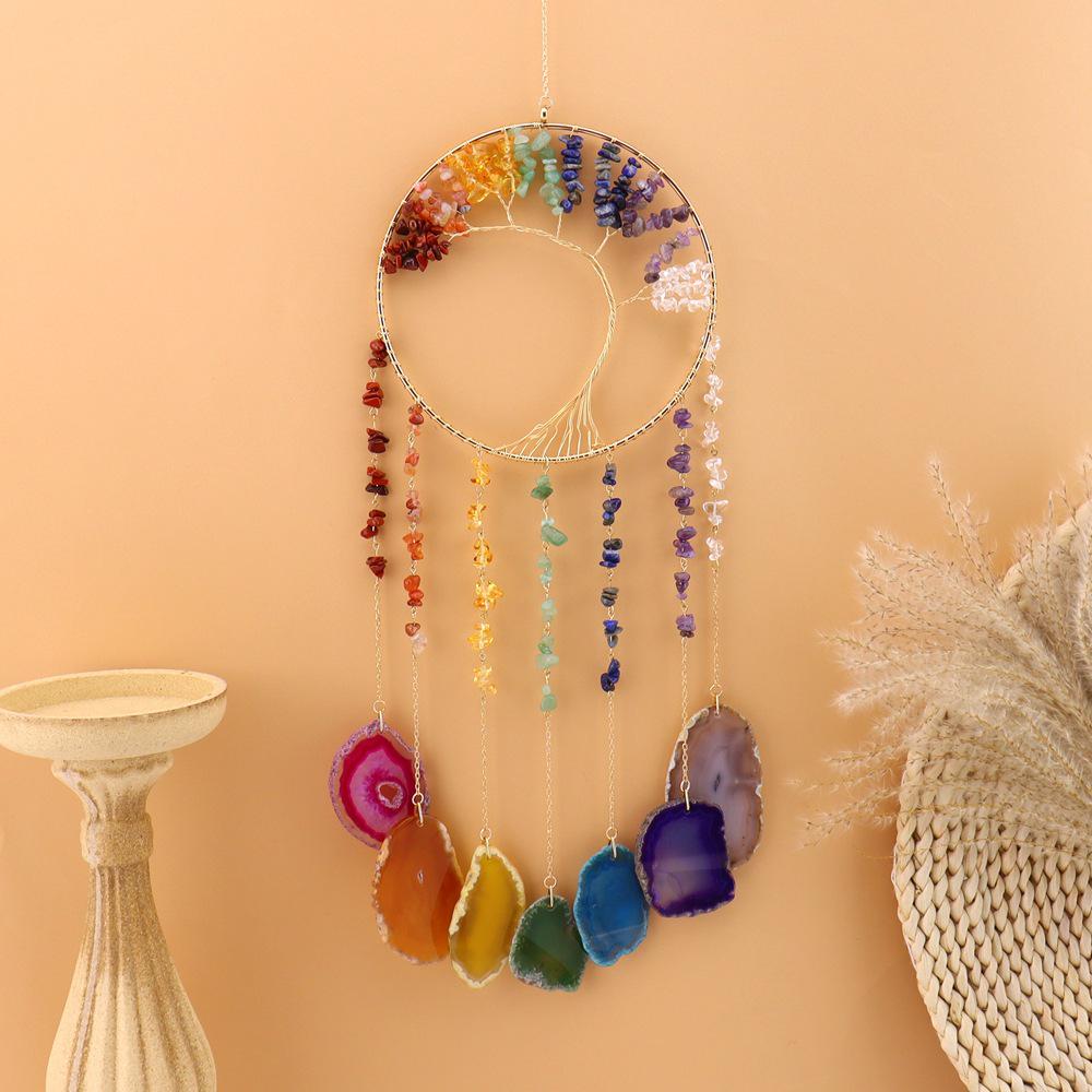 Handmade Nordic Dreamcatcher Crystal Wind Chime Room Decor - Tree of Life Design T136