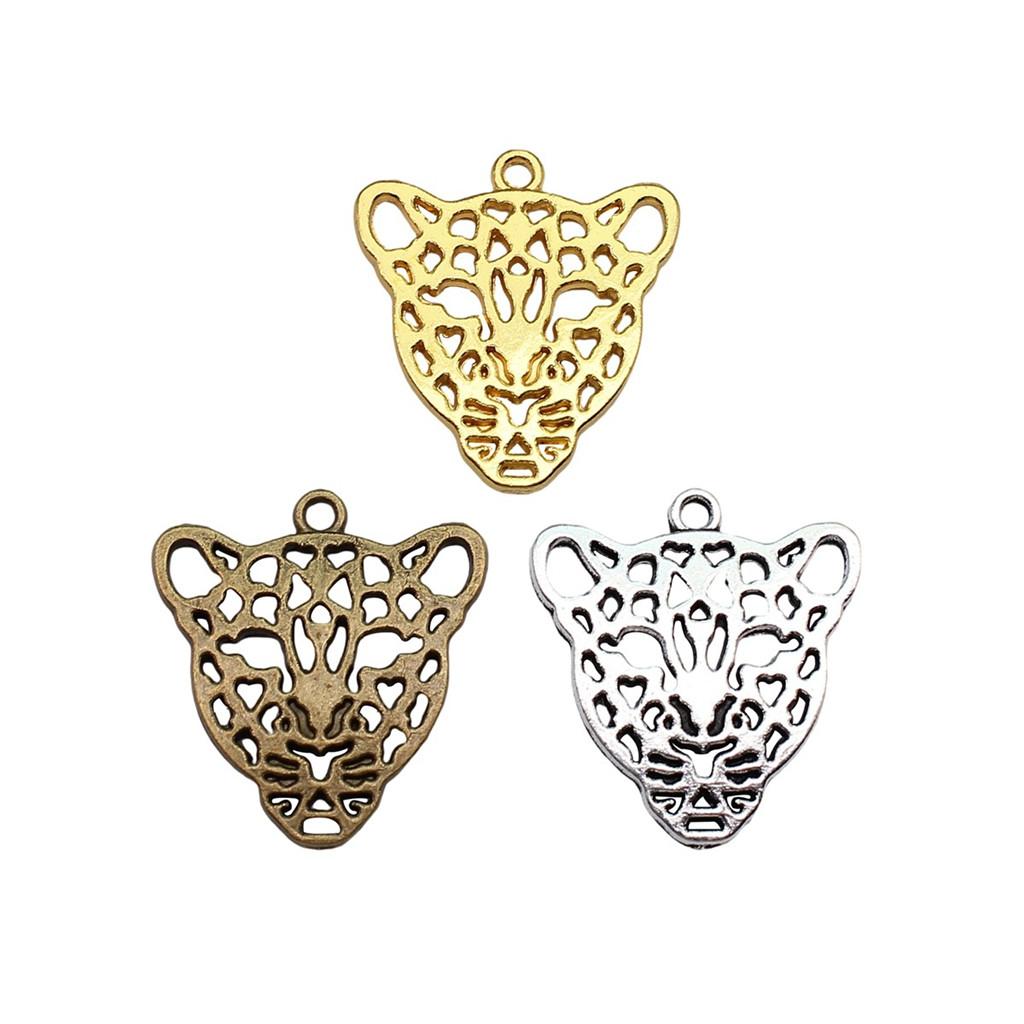 Retro Leopard Charms Metal Animal Pendants For Jewelry Making Handmade Supplies