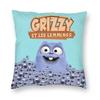 Happy Grizzy And The Lemmings Cushion Cover Sofa Home Decor Cartoon Lemmings Bear Square Throw Pillow Cover 45x45cm