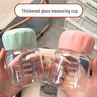 Chic High-Value Ins Style Women's Borosilicate Glass Cup, High-Temperature Resistant, Customizable Logo Option.