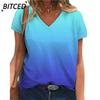 Women's Fashion Casual Short Sleeve V-Neck  Blouses & Shirts