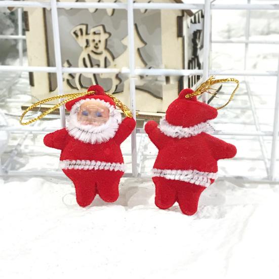 6 Pcs Santa Claus Ornaments for Tree Fabric Santa Claus Christmas Hanging Ornaments 3D Santa Doll Pendant for Holiday Xmas Tree Decor