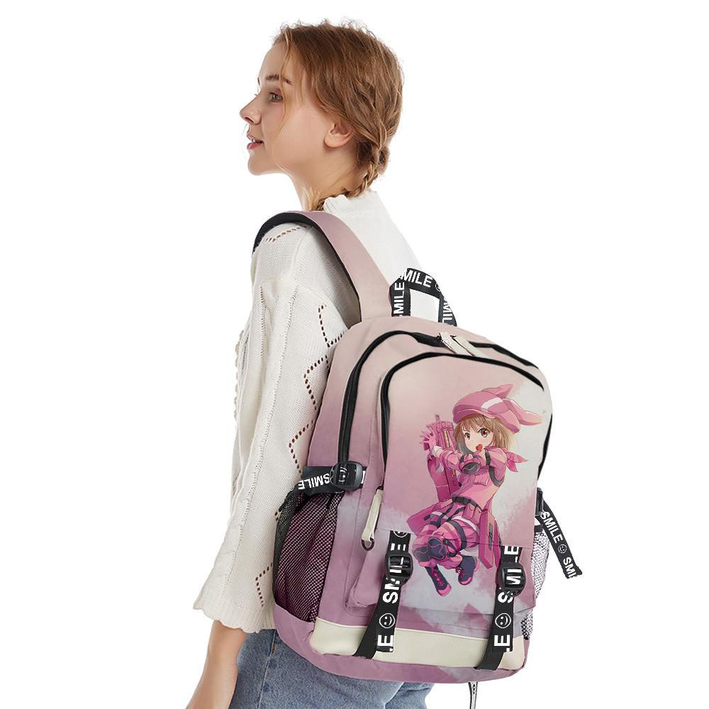 Classic Novelty Sword Art Online Student School Bags Unisex 3D Print Oxford Waterproof Notebook Multifunction Travel Backpacks