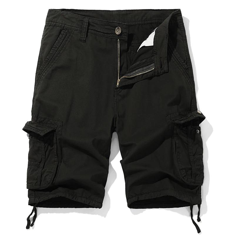 Men Loose Cargo Shorts Summer Men Fashion Casual Shorts Mens Military Cotton Cargo Pants Male Tactical Army Green Shorts