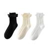 3 Pairs Elastic Ankle Socks With Decorative Lace Trim Moisture Wicking Fabric Casual Socks For Women and Girls