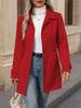 2025 Autumn/Winter Slimming Mid-Length Wool Coat with Lapel and Button Detail